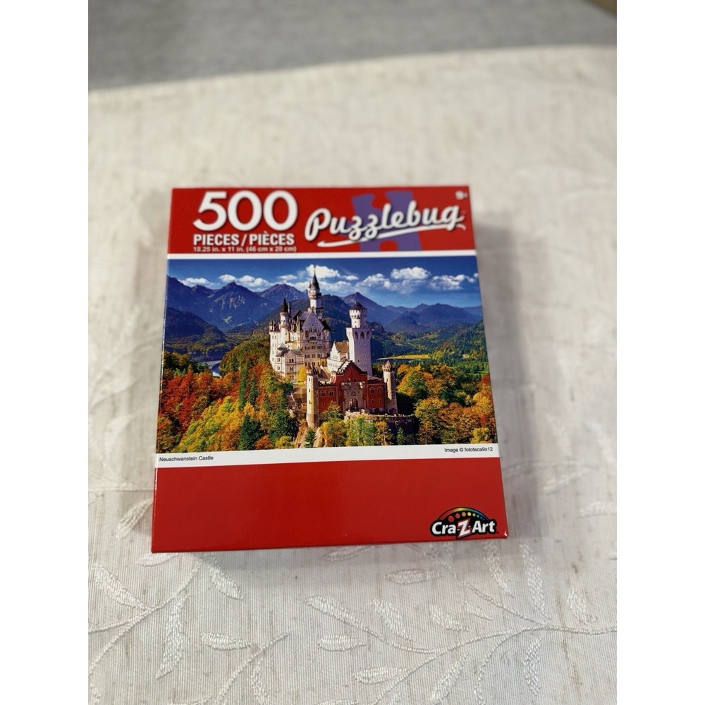Puzzlebug Colorful‎ Button Puzzle 500 Piece Neuschwanstein Castle. Sealed